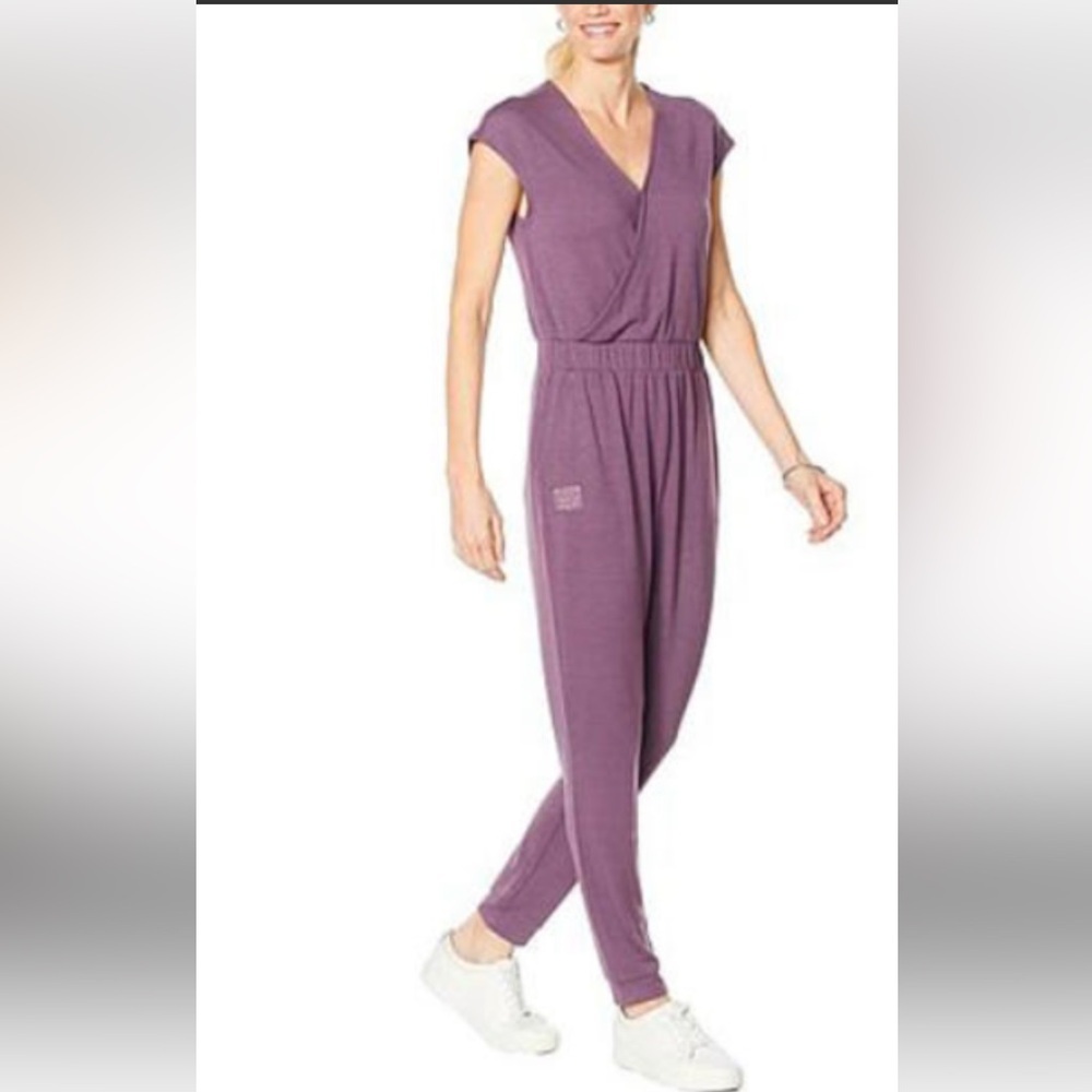 ⭐️Laila Ali French Terry Surplice Jumpsuit in Vintage Violet⭐️ NWT